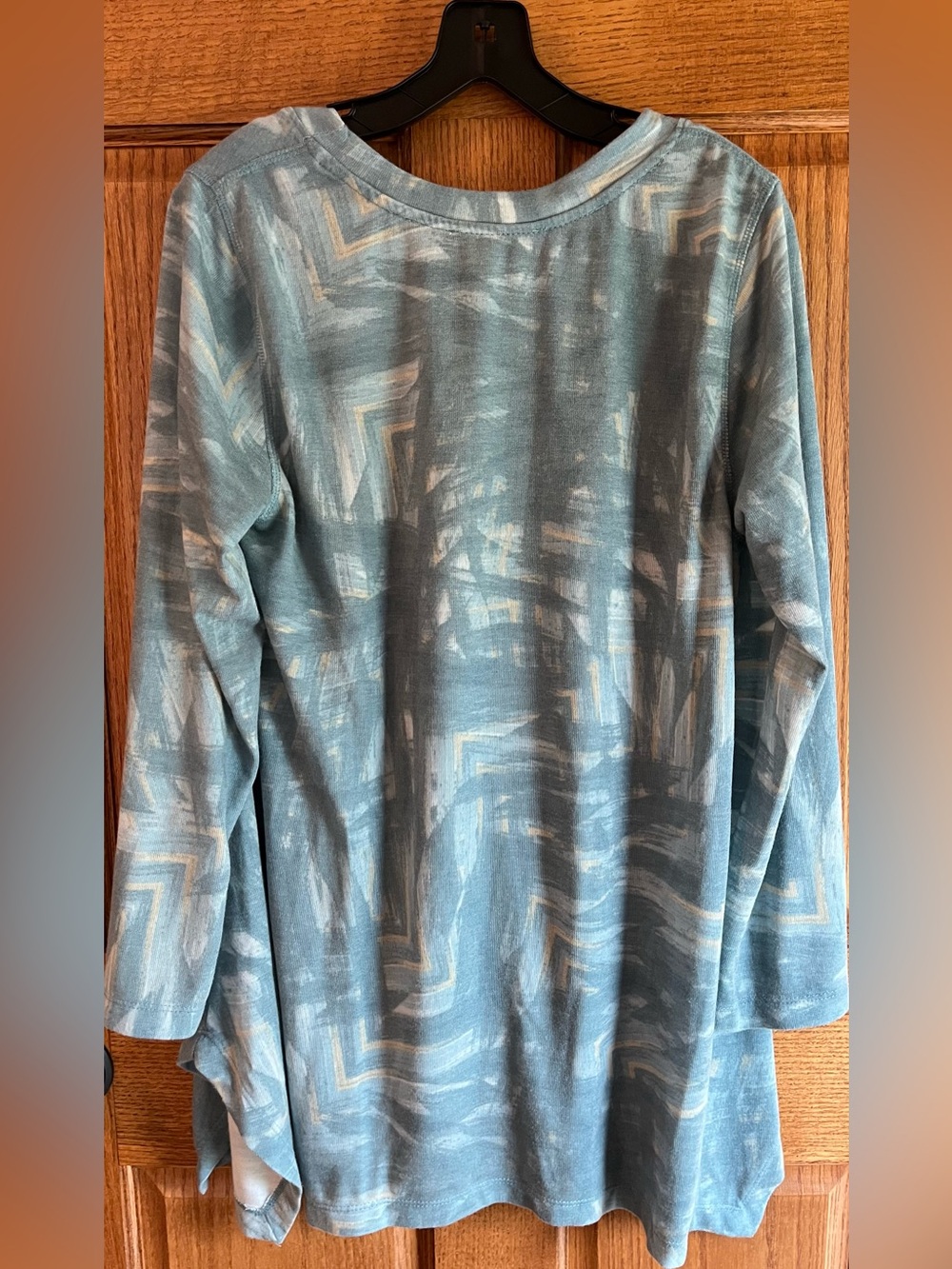 Blue Patterned Long-Sleeve Women’s Top XL Philosophy Tunic